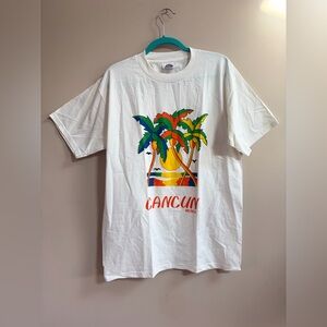 Trueno Vintage Cotton Short Sleeve Cancun Mexico Tropical Palm Tree T-Shirt Top
